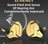A pair of gold and clear in-ear headphones with a black background. Podgląd zdjęcia produktu