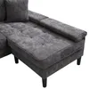 Merax L-Form Ecksofa mit Schlaffunktion, 3-Sitzer Chenille Produktbild-Vorschau 8