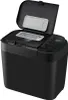A black bread maker with its lid open, showing the interior bread pan and a compartment for ingredients. Podgląd zdjęcia produktu