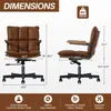 Kancelárska stolička, kožená, ergonomická, otočná, stolička Náhľad obrázku produktu 7