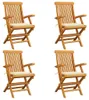 vidaXL Gartenstühle mit Creme Kissen 4 Stk. Massivholz Teak Produktbild-Vorschau 7
