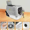 Katzenklo mit Deckel Katzentoilette groß mit Edelstahlfuß Produktbild-Vorschau 3