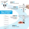 Instructions for assembling a metal shelving unit. Voir les images du produit