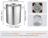 A large stainless steel pot with dimensions and packaging details shown. Náhled obrázku produktu