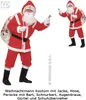 Flanell Santa Claus Kostüm komplett Weihnachtsmannkostüm Produktbild-Vorschau 2