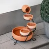 esotec Solar Keramik Kaskadenbrunnen Lucca mit Akku und LED Produktbild-Vorschau 9