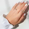 Ring Kleeblatt aus 925er Silber, rosévergoldet mit Zirkonia Produktbild-Vorschau 5