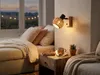 Wandstrahler innen 1 flammig Holzlampe mit Rattanschirm Produktbild-Vorschau 6