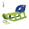 A plastic sled with a blue seat and a yellow pull handle, shown on a white background. Anteprima dell’immagine prodotto