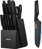Set di coltelli da cucina VEVOR con ceppo (legno) e acciaio Anteprima dell’immagine prodotto 1
