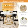 A round dining table with four chairs, set in a dining room with a window in the background. Anteprima dell’immagine prodotto