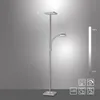A modern LED floor lamp with two adjustable light heads against a plain gray background. Anteprima dell’immagine prodotto