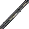 A close-up view of a fishing rod handle with branding. Produktbild-Vorschau