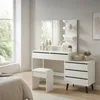 Relaxdays Schminktisch, Mit LED Spiegel & Hocker, Produktbild-Vorschau 6