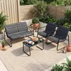 COSTWAY 4 tlg. Gartenmöbel Set, Lounge Möbel Outdoor mit 2 Produktbild-Vorschau 2