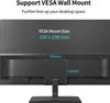 The back of a monitor is shown, highlighting its VESA mount compatibility. Produktbild-Vorschau