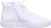 A side view of a white high-top sneaker. Voir les images du produit