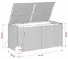vidaXL Coffre de jardin à roulettes Gris 283L Poly rotin Voir les images du produit 8