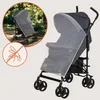 A stroller with a mosquito net, with a circular inset showing the stroller in an outdoor setting and a graphic indicating mosquito protection. Produktbild-Vorschau