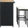 vidaXL 3-tlg. Bar-Set Poly Rattan Schwarz Produktbild-Vorschau 2