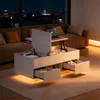Merax salontafel met hoogglansafwerking en LED-verlichting, Productafbeelding-voorbeeld 3