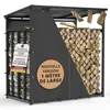 Étagère à bois de cheminée en métal avec toit 185x105x185 Voir les images du produit 1