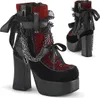 CHARADE-110 Dámske topánky DemoniaCult, Black Red , EU 39, Náhľad obrázku produktu 1