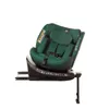 A green child car seat on a black base with support leg extended, set against a white background. Náhľad obrázku produktu