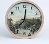 Holzuhr 20fi cm wanduhr - Postkarte Retro City Produktbild-Vorschau 1