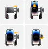 Four panels showing how to use a phone holder on a bicycle or motorcycle. Náhled obrázku produktu