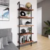 A multi-tiered bookshelf displaying various decorative items against a white wall. Náhled obrázku produktu