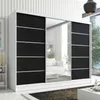 Schwebetürenschrank, 3-türig Schrank 200 cm mit Spiegel Produktbild-Vorschau 1