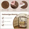 A collage of images showcasing the features of a shelf unit, including close-ups of the material and a lifestyle shot of the shelf unit in a room. Produktbild-Vorschau
