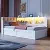 Holzbett mit gepolstertem Kopfteil, LED-Streifen, Produktbild-Vorschau 4