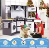 COSTWAY cucina per bambini in legno, cucina da gioco con Anteprima dell’immagine prodotto 4