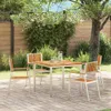 vidaXL Gartenstuhl 4 stk. Massives Teakholz und Edelstahl Produktbild-Vorschau 2