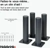 HOLZBRINK Pieds de meuble 15 cm en métal anthracite Ø42,4 Voir les images du produit 7