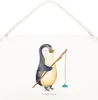 Mr. & Mrs. Panda Schild Pinguin Angler DIN A5 - Weiß - Produktbild-Vorschau 1