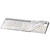 A keyboard covered by a transparent protective cover, shown from a slightly elevated side angle against a white background. Náhľad obrázku produktu