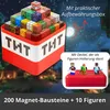 Magnetische Bausteine 200-teilig mit 10 Figuren & Produktbild-Vorschau 1