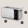 A studio shot of a ZEEGMA toaster with dimensions indicated. Voir les images du produit