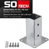 SOTECH Bodenhülse 60 x 60 mm feuerverzinkt – Pfostenträger Produktbild-Vorschau 2