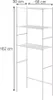 A white metal shelving unit, likely a washing machine shelf, shown against a white background with dimensions indicated. Náhled obrázku produktu