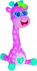 A plush toy giraffe with pink and purple stars, wearing blue heart-shaped sunglasses and a green bow. Podgląd zdjęcia produktu