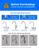 An infographic about faucet compatibility with diagrams of faucet types. Podgląd zdjęcia produktu