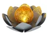 A decorative solar light shaped like a lotus flower with a golden cracked glass orb in the center. Produktbild-Vorschau