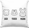 Trendation - Bär Tiger Mann Deko-Kissen mit Füllung 40x40 Produktbild-Vorschau 1