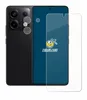 A smartphone with a screen protector laid over its screen, and a separate screen protector for the camera lenses. Produktbild-Vorschau