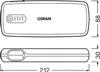 Technical drawing of a portable power bank with dimensions. Náhled obrázku produktu