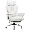 A white ergonomic office chair with a headrest and footrest. Náhled obrázku produktu